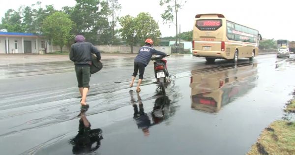 Xe bồn đổ nhựa đường gây nên hàng loạt vụ tai nạn