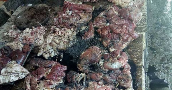 Tạt dầu nhớt lên phản thịt lợn của bạn hàng vì bán giá rẻ hơn