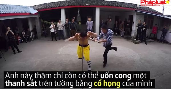 Võ sư Kung-fu dùng đầu thách thức khoan máy bê tông