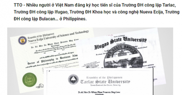Điểm báo 03/09/2017: Lấy bằng tiến sĩ chỉ trong… 10 ngày