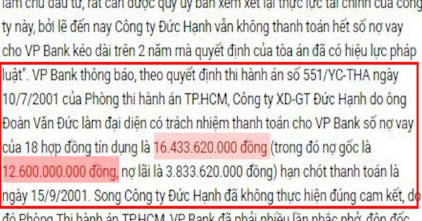 Ai đứng sau những lá đơn tố cáo Đa Phước- kỳ 3: Năng lực tài chính của đối thủ tố cáo từng bị ngân hàng cảnh báo