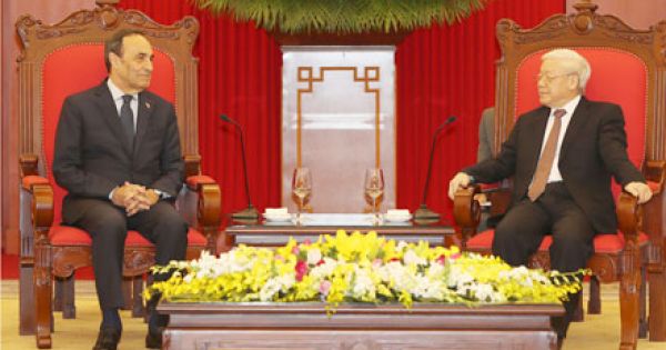 Tổng Bí thư Nguyễn Phú Trọng tiếp Chủ tịch Hạ viện Morocco