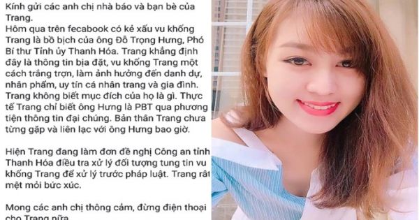 Cô gái bị vu là “bồ nhí” phó bí thư Thanh Hóa cầu cứu công an