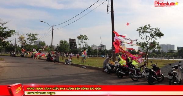 Hàng trăm cánh diều bay lượn bên sông Sài Gòn
