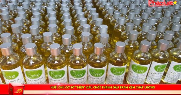 Huế: Chủ cơ sở “biến” dầu chổi thành dầu tràm kém chất lượng