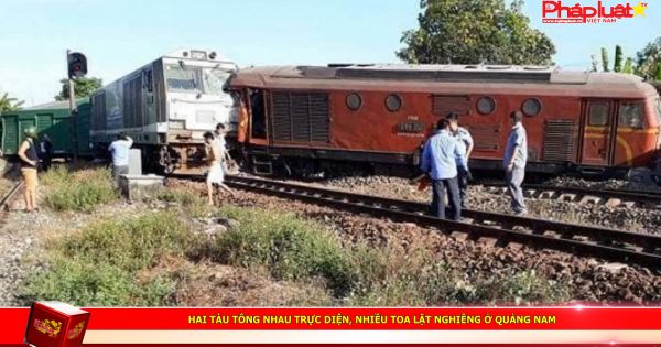 Hai tàu tông nhau trực diện, nhiều toa lật nghiêng ở Quảng Nam