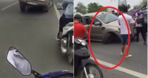 Xe bán tải chỉ còn 3 bánh cố bỏ chạy 60 km sau khi gây tai nạn