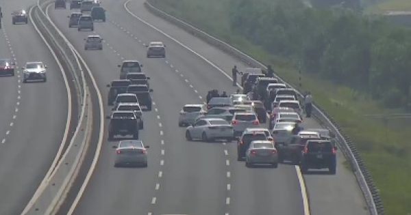 Gần 30 xe dừng giữa cao tốc Hà Nội – Hải Phòng chụp ảnh cưới