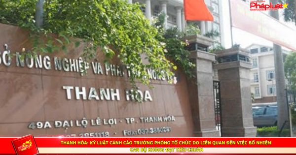 Thanh Hóa: Kỷ luật cảnh cáo Trưởng phòng Tổ chức do liên quan đến việc bổ nhiệm cán bộ không đạt tiêu chuẩn