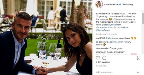 Cặp đôi Beck – Vic kỷ niệm 19 năm ngày cưới cực lãng mạn