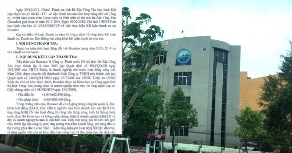 Thanh tra tỉnh Bà Rịa - Vũng Tàu phát hiện hàng loạt sai phạm tại Công ty Busadco và đề nghị xử lý nhiều lãnh đạo