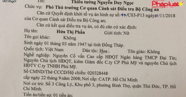 Bà Hứa Thị Phấn lại bị khởi tố