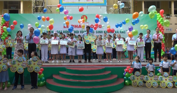 Trường tiểu học Trần Hưng Đạo: Hưởng ứng phong trào “Đội viên, học sinh không xả rác”