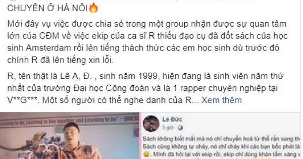 Chủ tịch Hà Nội yêu cầu kiểm tra tin đốt sách ở Trường Amsterdam quay MV