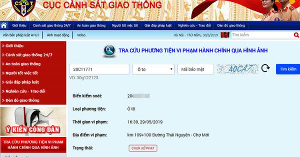 Danh sách tài xế vi phạm giao thông được Cục CSGT cập nhật lên mạng
