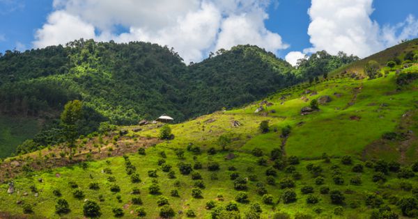 Bên trong khu tham quan cầu kính, thác Dải Yếm ở Mộc Châu