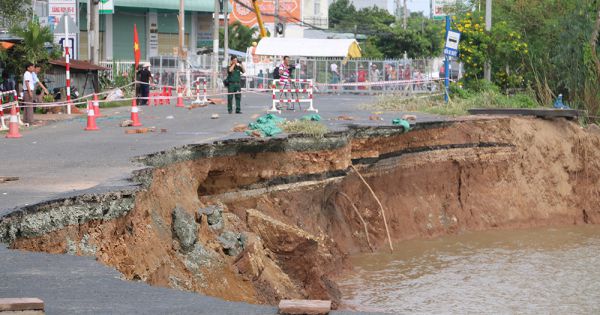 An Giang: Hệ thống kè trôi sông, Quốc lộ 91 xuất hiện thêm vết nứt