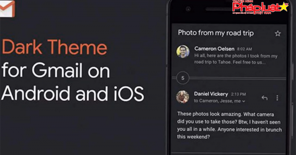 Người dùng Gmail chính thức có thể sử dụng ở chế độ Dark Mode
