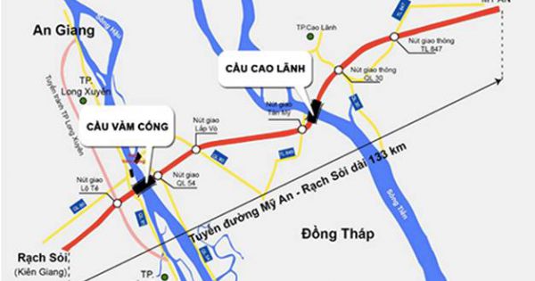 Hơn 5.500 tỷ đồng làm tuyến cao tốc An Hữu - Cao Lãnh