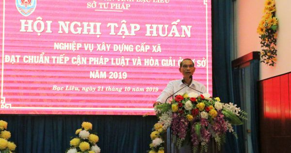 Bạc Liêu: Tập huấn nghiệp vụ xây dựng cấp xã đạt chuẩn tiếp cận pháp luật và hòa giải ở cơ sở