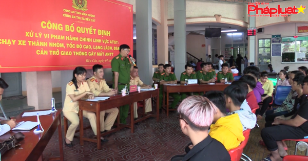 Xử phạt gần 40 triệu đồng các thanh thiếu niên đua xe trái phép