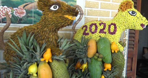 Độc đáo nghệ nhân tạo hình con chuột lên mâm ngũ quả ngày Tết