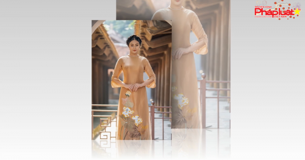 Ngọc Hân mặc áo dài, dạo Văn miếu ngày đầu năm