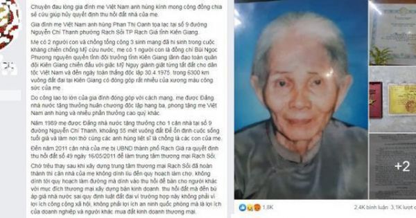 Vụ thu hồi đất của gia đình Mẹ VNAH: UBND TP. Rạch Giá nói gì