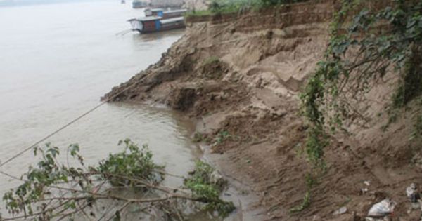 Hà Nội: Sạt lở uy hiếp an toàn đê hữu Đáy tại huyện Quốc Oai