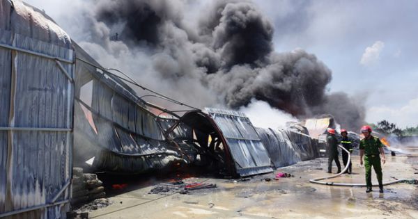 Thanh Hóa: Cháy lớn tại khu công nghiệp Tây Bắc Ga