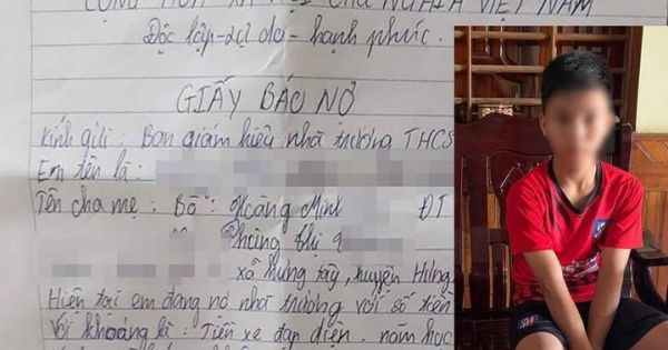 Học sinh lớp 7 viết 'giấy báo nợ' tiền gửi xe: Nhà trường xử lý không phù hợp