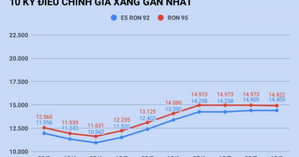 Giá xăng RON95 giảm nhẹ, giá xăng E5RON92 giữ nguyên