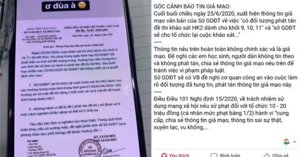 Vĩnh Phúc: Làm giả văn bản của Sở GD&ĐT, một học sinh bị phạt 3,75 triệu đồng