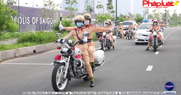 Cận cảnh 58 bóng hồng đội CSGT dẫn đoàn TP.HCM tập luyện