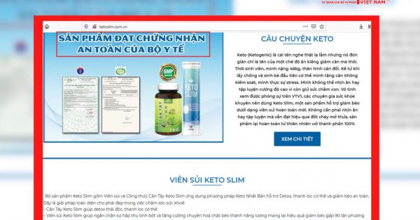 Sản phẩm KetoSlim “qua mặt” cơ quan chức năng lưu hành trái phép?