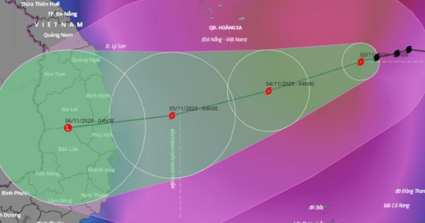 Bão số 10 hướng vào Quảng Ngãi - Khánh Hòa