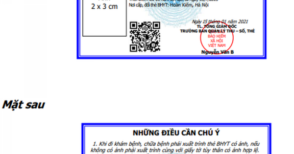 Bảo hiểm xã hội Việt Nam ban hành mẫu thẻ bảo hiểm y tế mới