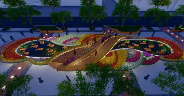 Đường hoa Nguyễn Huệ Tết Tân sửu tái hiện trâu và cuộc sống ruộng đồng