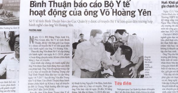 Điểm tin toàn cảnh báo chí tuần qua về “thần y” Võ Hoàng Yên
