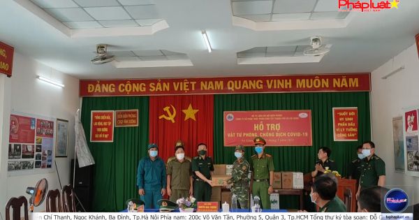 An Giang: Đoàn công tác Bộ Tư lệnh Bộ đội Biên phòng đến thăm, động viên và hỗ trợ vật tư phòng chống dịch Covid 19