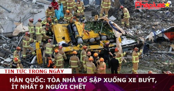 Hàn Quốc: Tòa nhà đổ sập xuống xe buýt, ít nhất 9 người chết