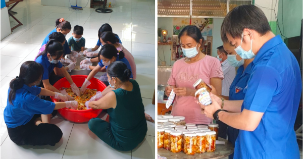 Muối dưa cà gửi tặng các lực lượng tuyến đầu, tuổi trẻ Bình Phước góp sức ngăn Covid-19