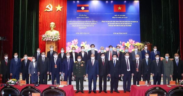 Tổng Bí thư, Chủ tịch nước Lào nói chuyện tại Học viện Chính trị Quốc gia HCM