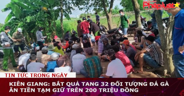 Kiên Giang: Bắt quả tang 32 đối tượng đá gà ăn tiền tạm giữ trên 200 triệu đồng