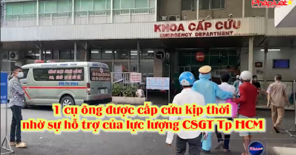 Cụ ông được cấp cứu kịp thời nhờ sự hỗ trợ của lực lượng CSGT Tp.HCM