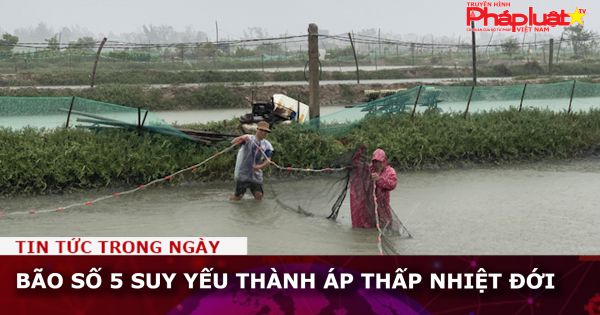 Bão số 5 suy yếu thành áp thấp nhiệt đới