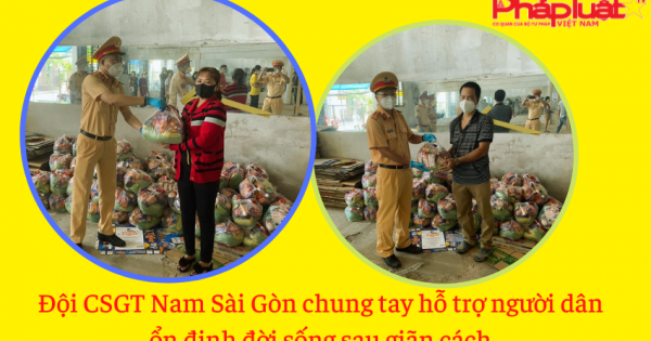 Đội CSGT Nam Sài Gòn chung tay hỗ trợ người dân ổn định đời sống sau giãn cách