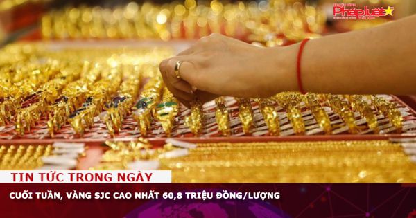 Cuối tuần, vàng SJC cao nhất 60,8 triệu đồng/lượng