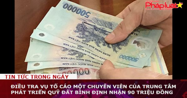 Điều tra vụ tố cáo một chuyên viên của Trung tâm phát triển quỹ đất Bình Định nhận 90 triệu đồng
