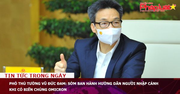 Phó Thủ Tướng Vũ Đức Đam: Sớm ban hành hướng dẫn người nhập cảnh khi có biến chủng Omicron